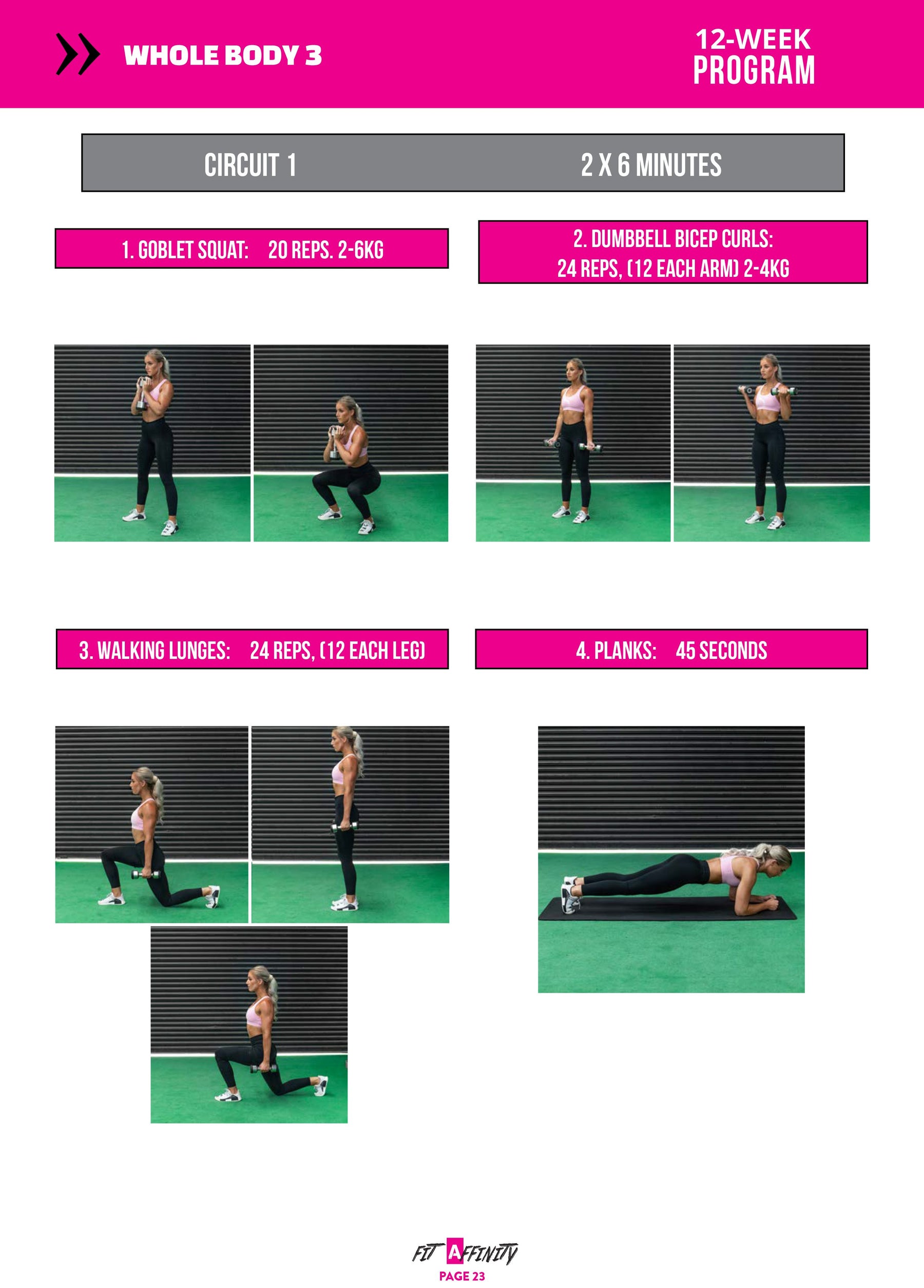 12 Week Home Workout Plan for Women Fit Affinity