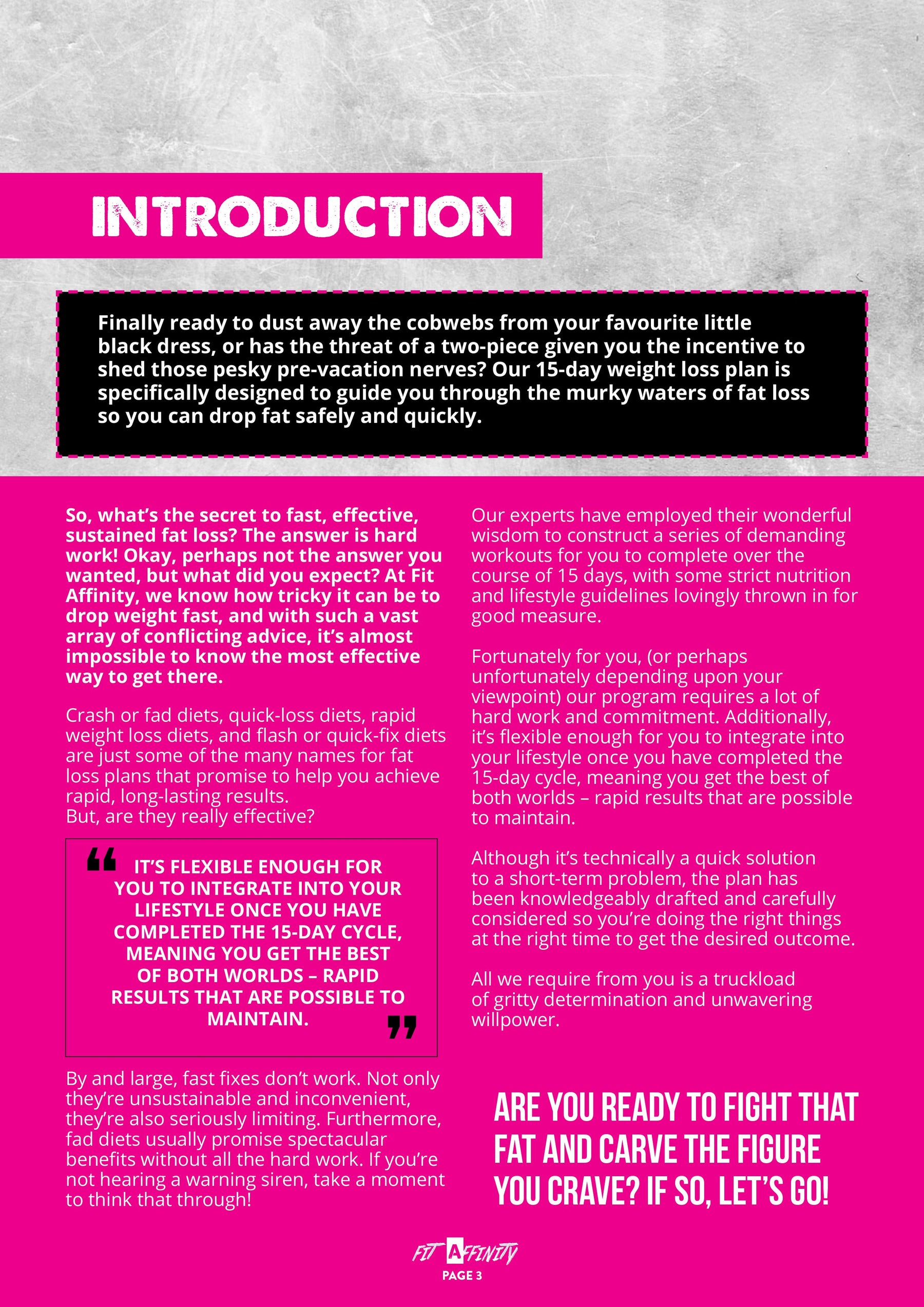 15 Day Weight Loss Plan - Fit Affinity