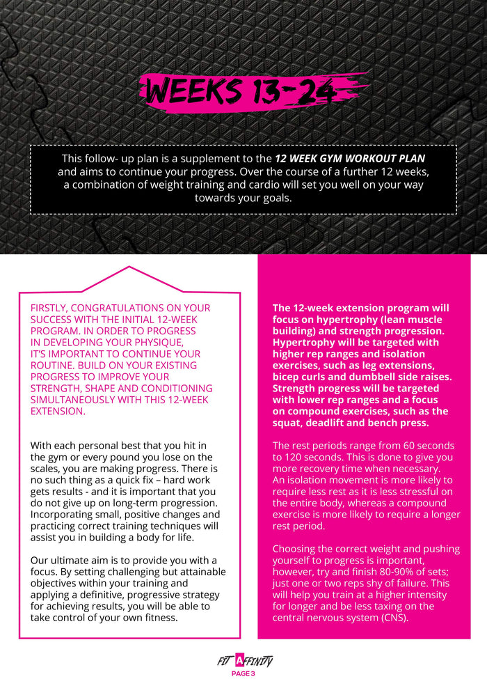 Lean & Sculpted Weeks 13-24 Gym Workout Plan - Fit Affinity